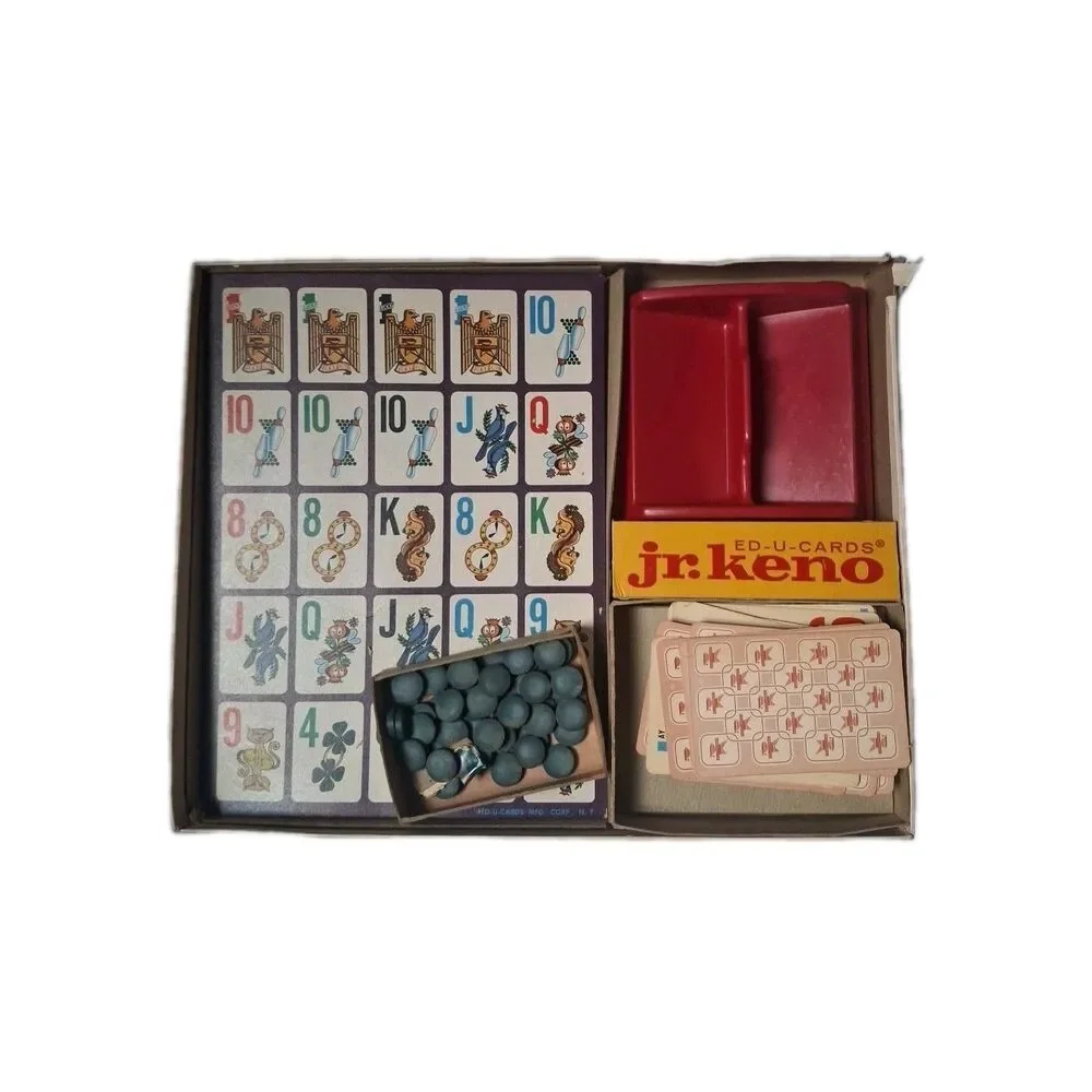 JR. KENO ED-U-CARDS Board Game 1962 Complete Nice Condition